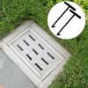 10mm Manhole Lid Opener Manhole Hook with Comfortable Grip Handle for Constructions Workers Quick Lid Handling