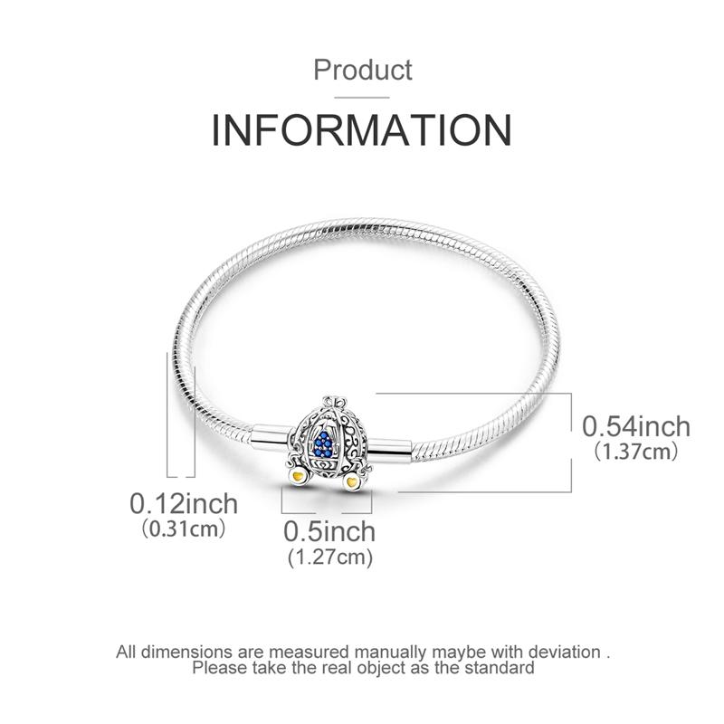 Bracelet 925 Silver Bracelet 17-20CM Love Heart Zircon Original Bracelets Fit Charms Bracelets Jewelry Gifts