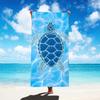 Quick-Drying Artistic Turtle Beach Blanket Blue Green Sea Life Print Microfiber Decorative Throw for Beach Picnic Versatile