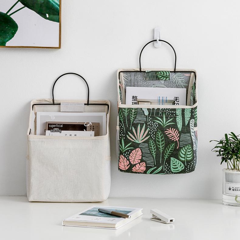 Fabric Dormitory Bedside Hanging Organizer Basket