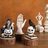 Resin Mini Skeleton Figurines Realistic Artificial Skull Model  Halloween Decor Gifts