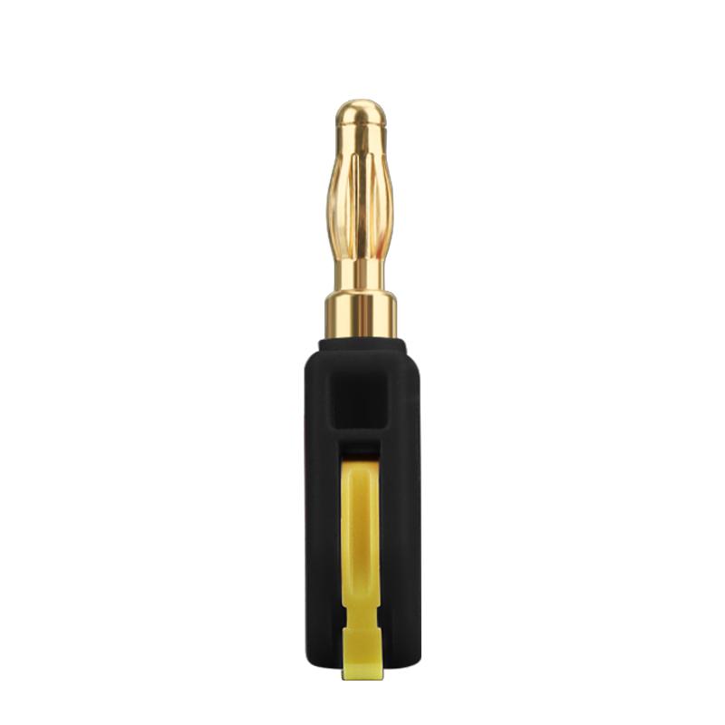 HHDZI 4mm Solderless Banana Plug Quick Push Type Audio Speaker Terminal High Temp Flame Retardant Nylon Shell Gold Plated PinGood Product