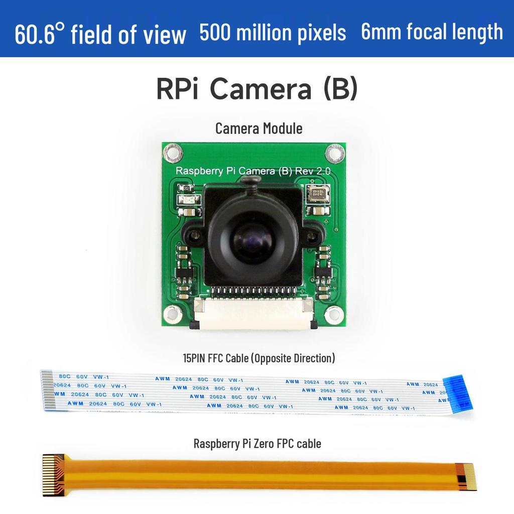 Raspberry Pi Camera Module B OV5647, 5MP, Adjustable Focus, 60.6° FOV