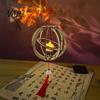 Rotating Ring Lantern DIY Kit for Mid-Autumn Festival, Hollow Wooden Chinese Style with Rabbit, Handmade LED Candle Toy Tassels