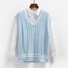 Chaleco de Punto para Mujer Primavera Otoño Coreano de Punto Holgado Jersey Femenino Casual Chalecos Top Ropa de Abrigo