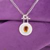 Citrine Gemstone Sterling Silver Daughter Gift Anniversary Boho Pendant Jewelry PP-57-4