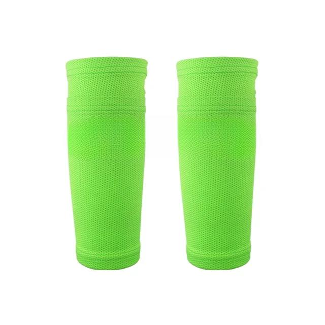 1Pair Soccer Shin Guard Football Crashproof Calf Protector Nylon Leg Sleeves Sock Shin Protector Featuring Pocket Training Protection