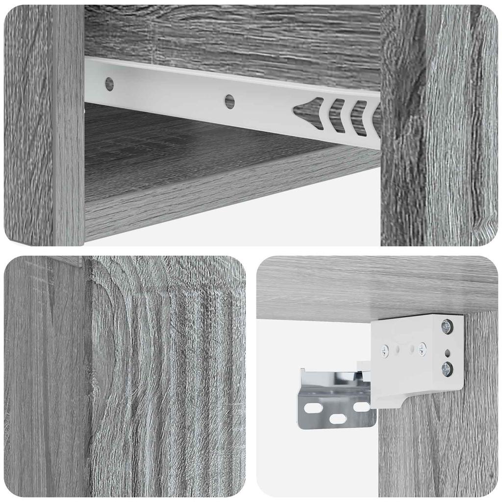 Nightstand Grey Sonoma 49 x 34.5 x 20 cm Engineered Wood