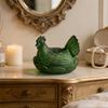 Glass Hen Candy Dish,Decorative Covered Candy Bowl with Lid Crystal Glass Chicken Shape Candy Jar Snacks Bowl Gift