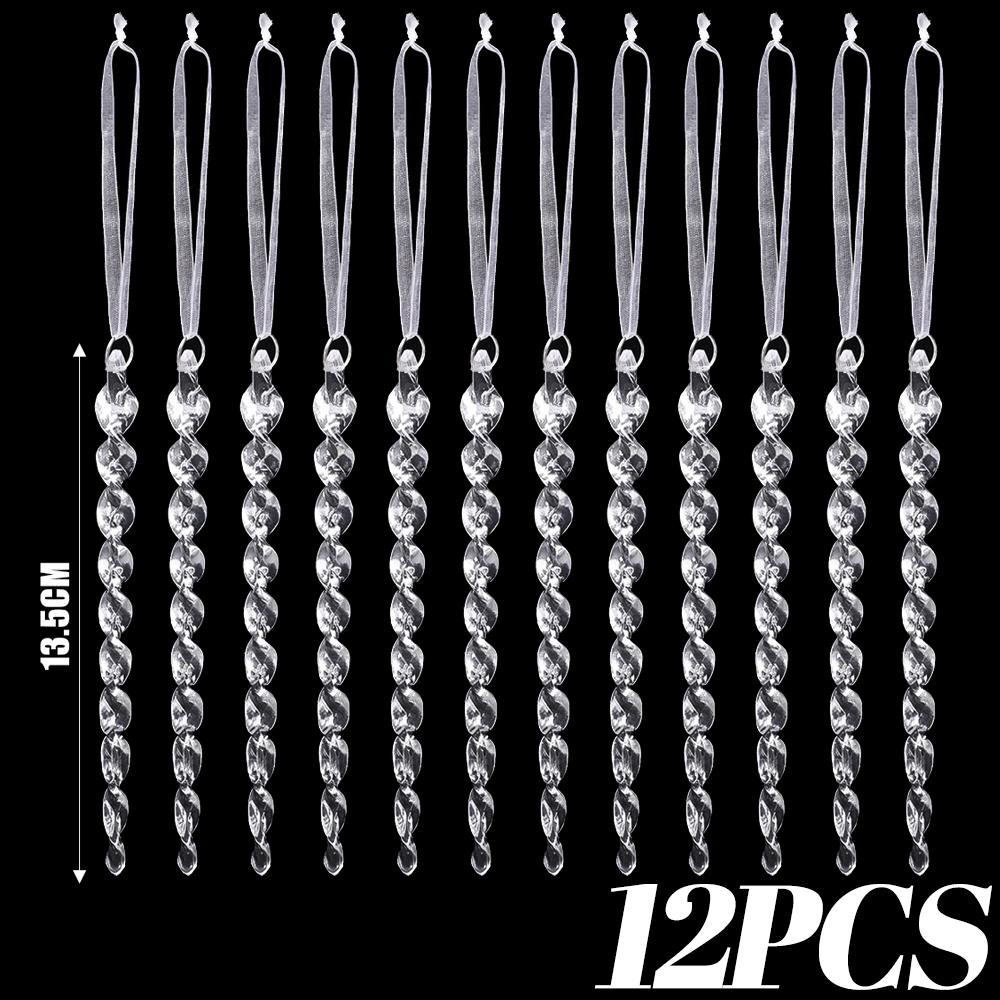 Ornamente de Crăciun Acrilic Transparent Icicle Fulg de Nea Decorațiuni Pom de Crăciun Petrecere Winter Wonderland Stele Elani Îngeri Decor Cristal