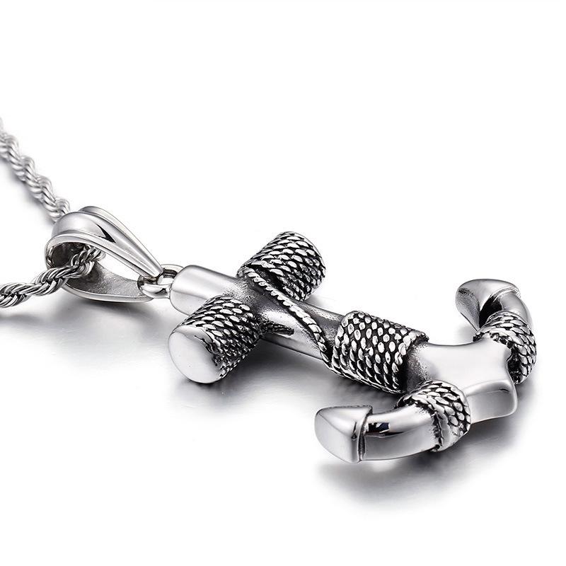 Hot Selling Fashion Navy Vintage Ship Anchor Pendant Necklace Accessories Mens Necklace In Europe and America