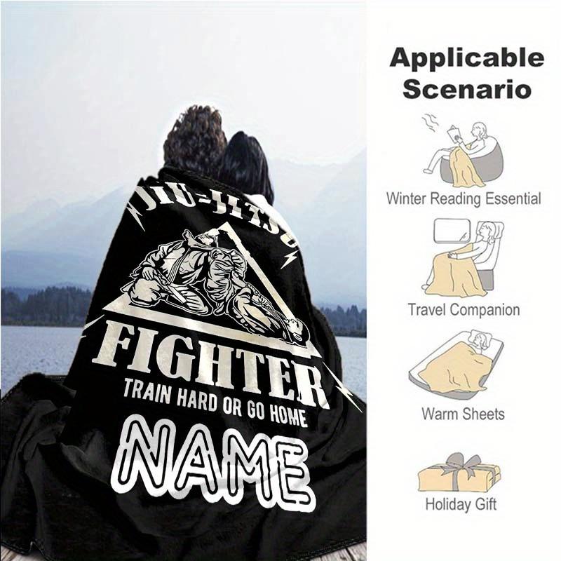 Judo Sparring Customize Your Name Blanket Warm Comfortable Soft Blanket For Chair Office Sofa Bed Sofa Office Camping Suitable For Gifting Relatives