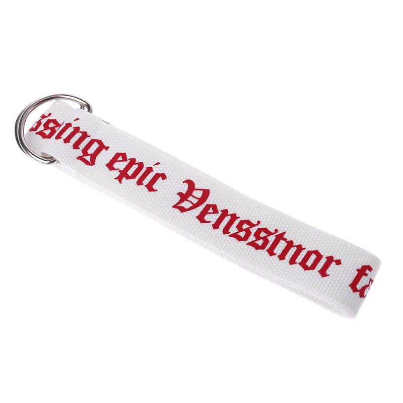 130cm Unisex Nylon Canvas Belts Printing Thai D Ring Double Buckle