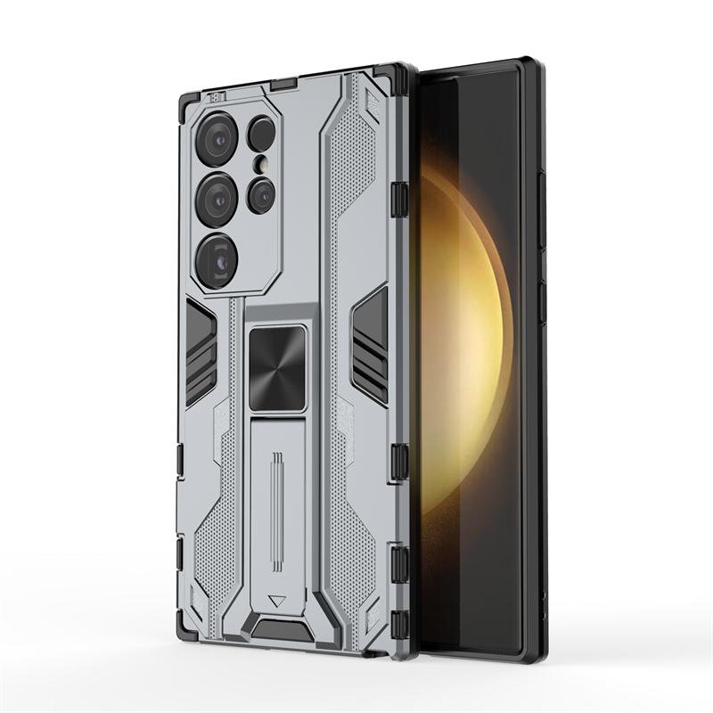 Pouzdro pro Samsung Galaxy S24 Ultra 5G s magnetickým stojánkem do auta, nárazuvzdorné brnění, zadní kryt pro Samsung S24 + Plus S 24 Ultra