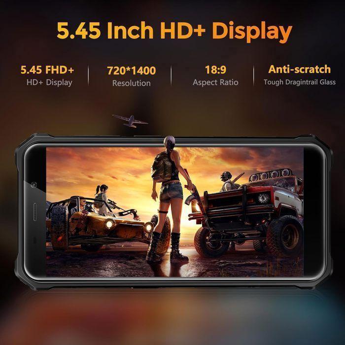 FOSSiBOT F101 Pro – téléphone incassable 5,45'' HD, 15GB RAM/128GB, 10600mAh, IP68/IP69K, 24MP, écran arrière 1,32'' Orange