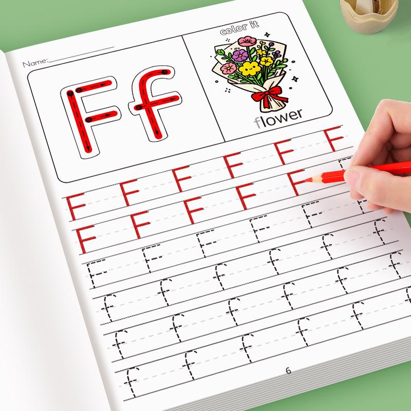 32-Page English Alphabet Writing Workbook with Colorful Letter Practice-A-Z Lowercase&Uppercase,Tracing,Educational Learning Aid