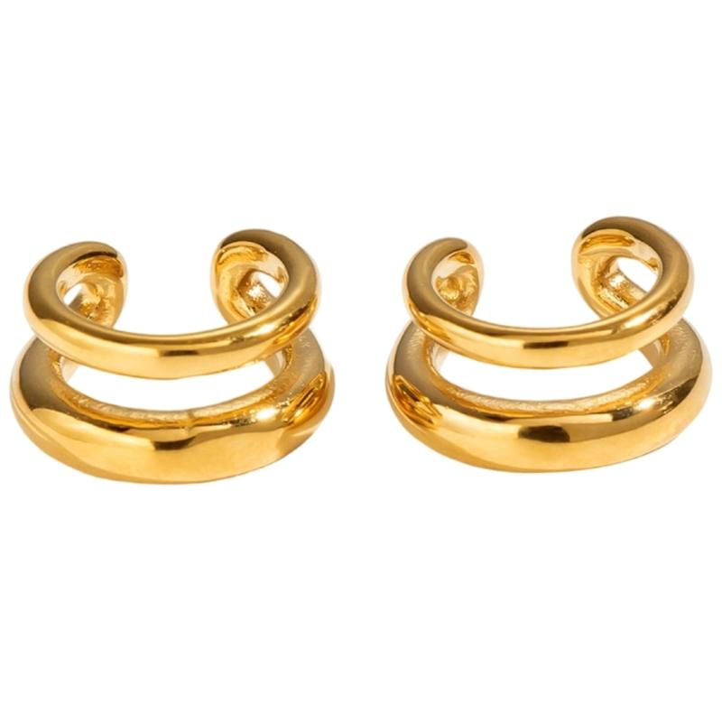 Minimalist Clip-On Ear Cuff Earrings Pair, No Piercing Outer Ear Accessory for Everyday Styling, Dates and Travel