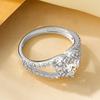 Rrjzz 6x6mm Heart Shape CZ Simulated Diamond Halo Wedding Ring Plated Gold Silver Color Women Engagement Rings Luxury Jewelry