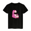 Wounisex T-Shirt Classic Cheshire Cat Print Black Summer Tops Y2k Fashion T Shirt We're All Mad Here Trip Clothes