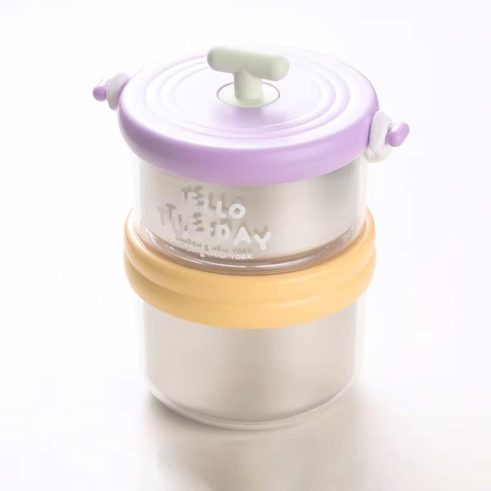 

Round Insulated Lunch Box Double Layer Sealed Fresh-keeping Box Portable Thermal Lunch Box фиолетовый