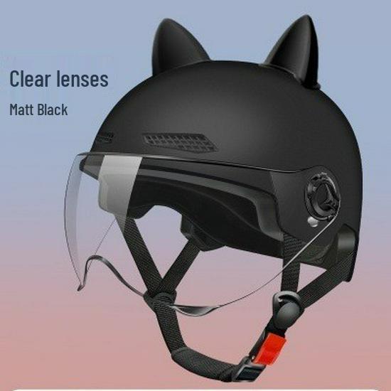 Certified Cat Ear Electric Bike Helmet for Men & Women: Sun Protection, All-Season Safety