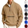 Men's Sweatshirt Stand Collar Casual Pullover Hoodless Long Sleeve Top