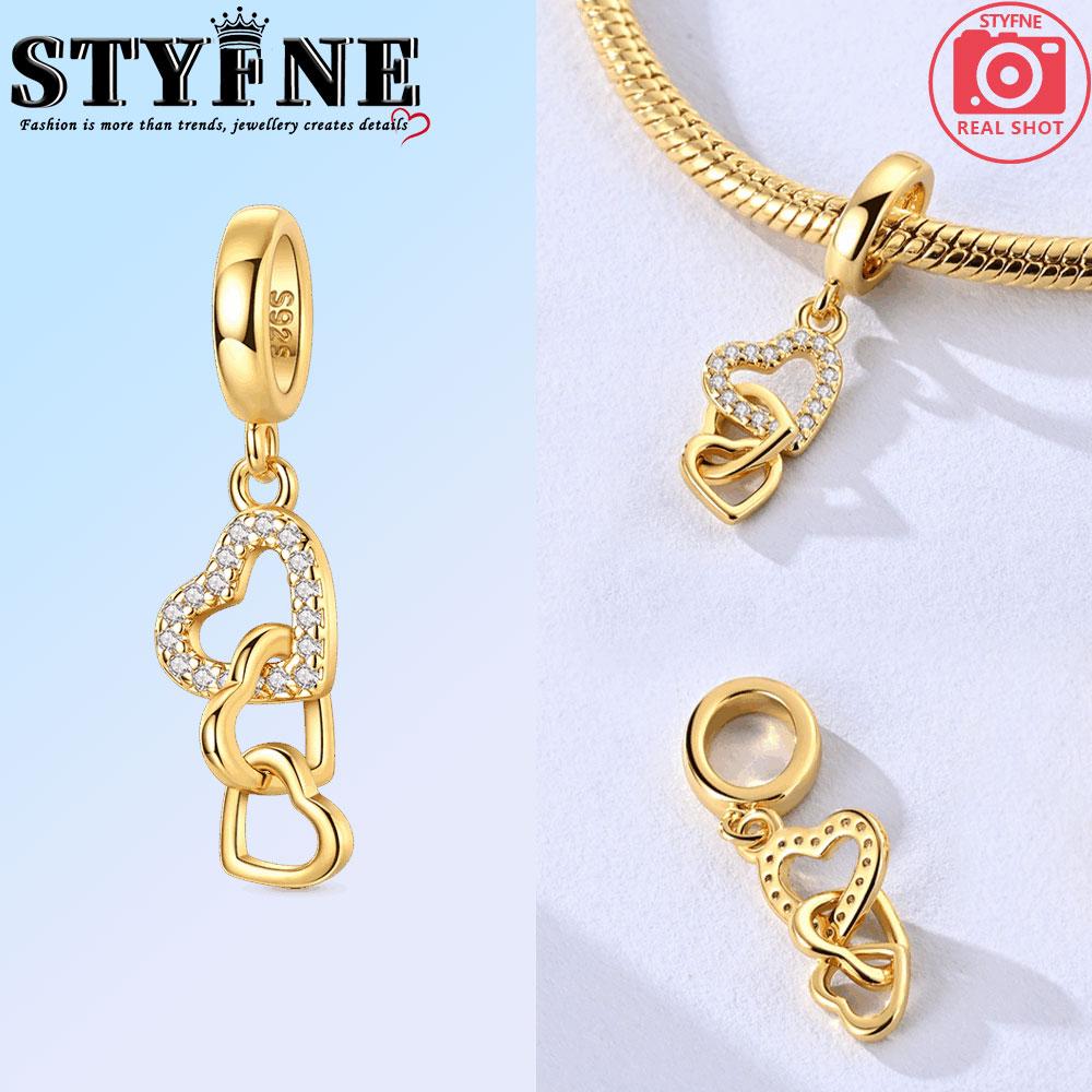 Copper Golden Series Bow Ballet Shoes Cross Dog Bone Charms Beads Pendant For Original Bracelet Woman Girl Jewelry