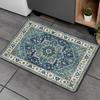 Vintage Persian Area Rug Blue Floral Medallion Carpet Non-slip Floor Mat for Living Room Bedroom Home Decor