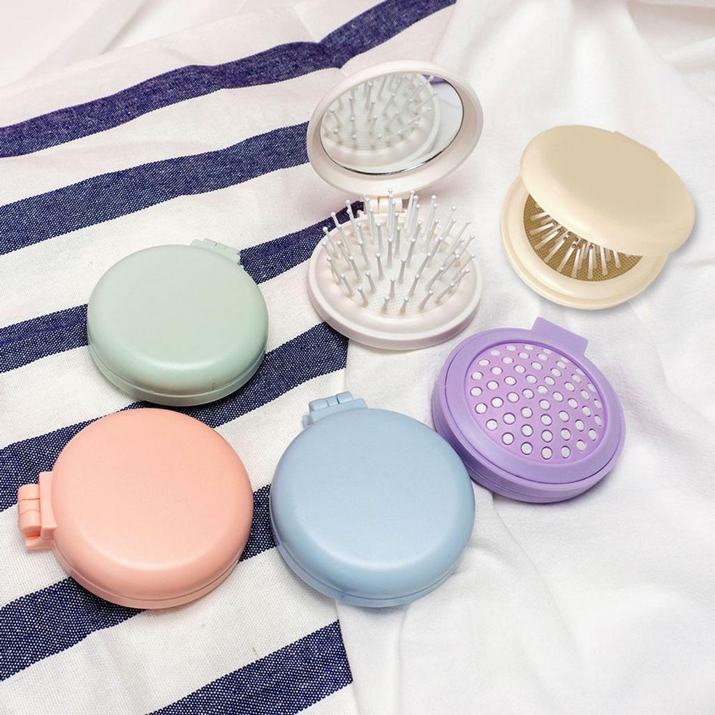 Macaron Mini Brush Hand Mirror