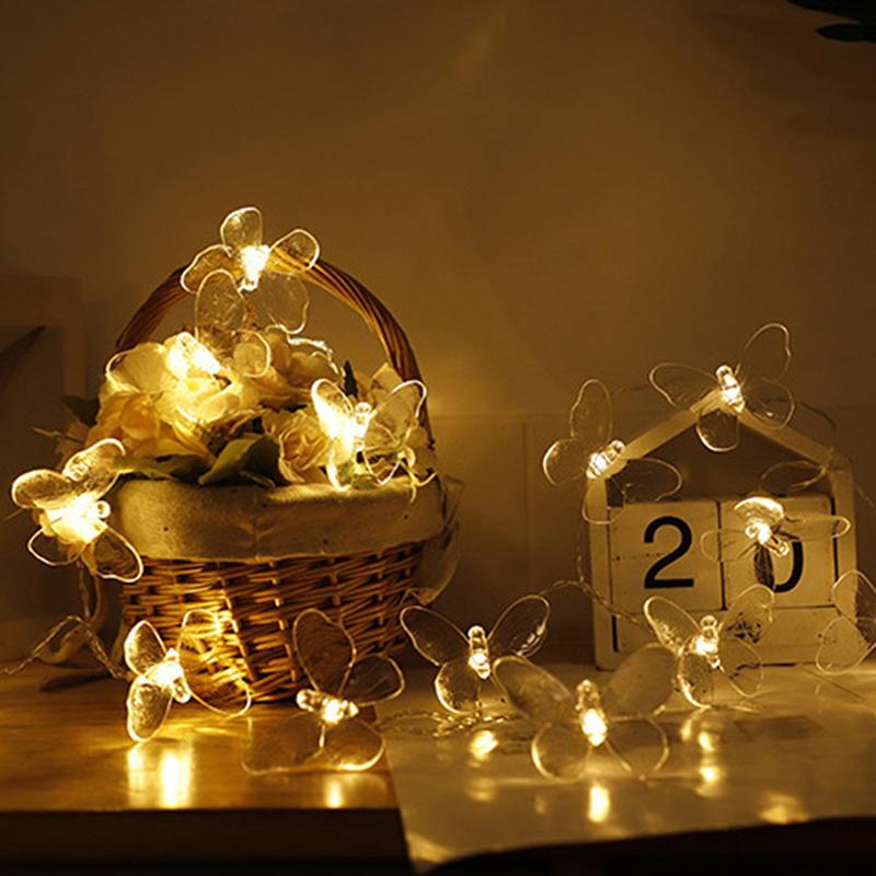 Butterfly Led Fairy String Lights Battery Wedding Christmas Decor Curtain Lights