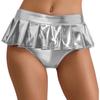 Dámské metalické lesklé mikro mini plisované culottes sukně Rave párty mikro šortky