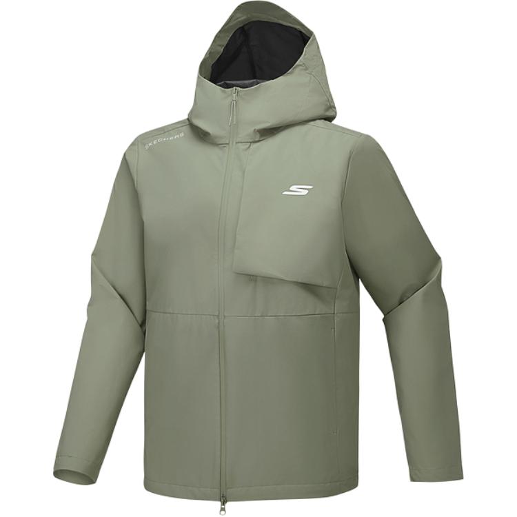 Skechers Sport Lifestyle SS25 Brand Logo Letter Woven Hooded Jacket Men Jacket Rock-Grass P225M002-01DR XL