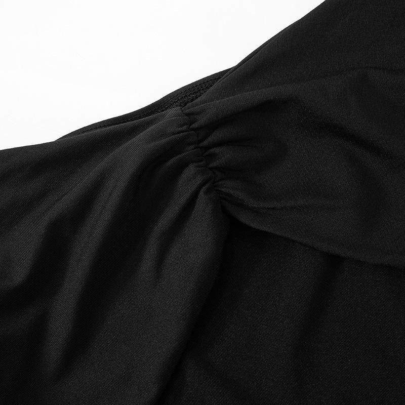 Europäischer Stil Ein-Schulter-Spitzen-Patchwork-Bodycon-Kleid - Frühjahrskollektion 2025