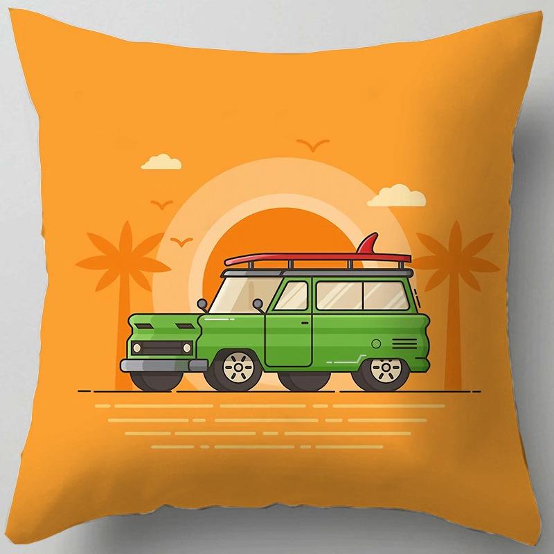 Outdoor Camping Scenery Pillow Case Retro Chair Lumbar Pillow Bedroom Window Sill Bay Window Cushion Cushion Lumbar Pillow