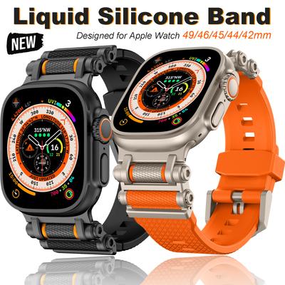 Gumowy pasek sportowy do Apple Watch Ultra 2 49mm Series 10 9 8 7 Se 6 5 Pasek do IWatch Ultra 46mm 45mm 44mm Luksusowa bransoleta TPU