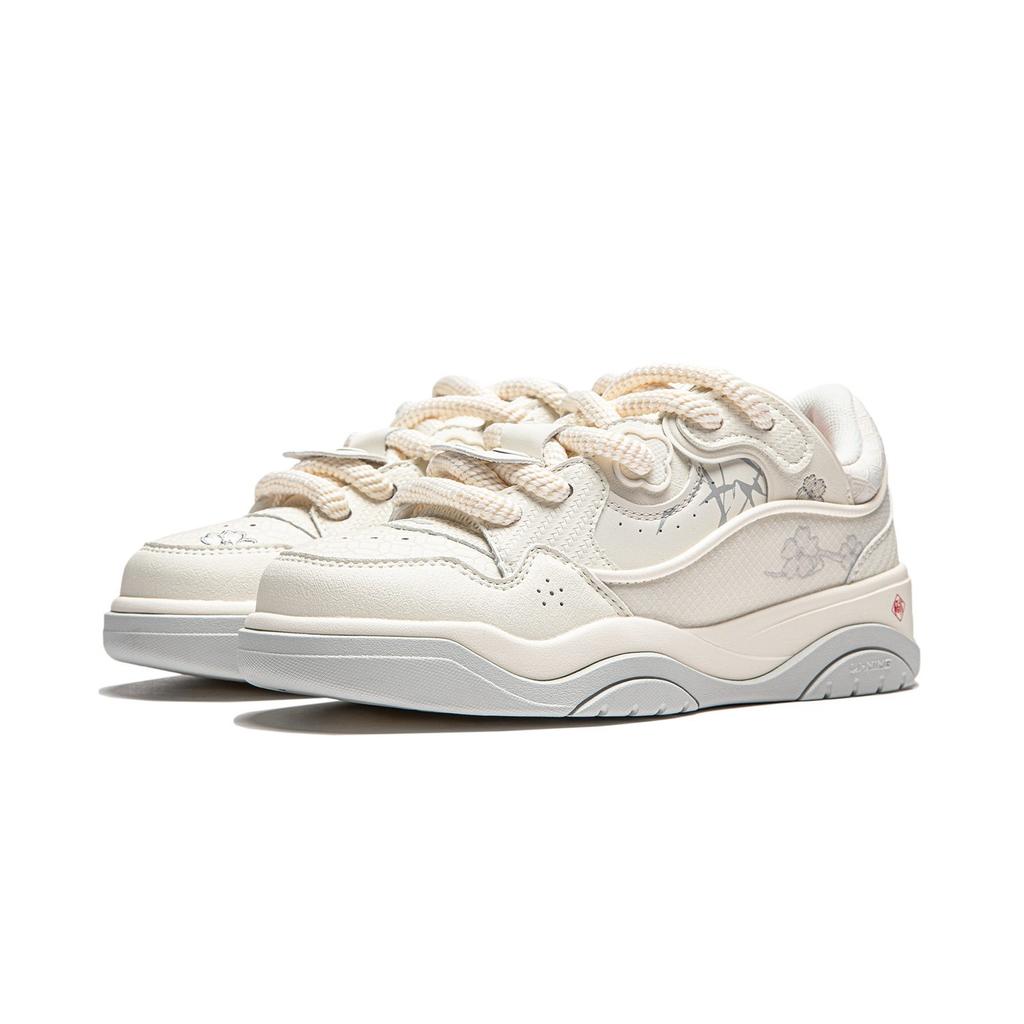 Li Ning Niedrige Skateboard-Schuhe Damen Ecru AGCU092-10