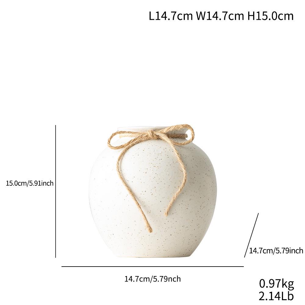 Ceramic Vase Holder with Flower Ornaments for Home Entrance TV Cabinet