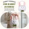 Easter Bags; Decorative Eggs; Fuzzy Bunny Tote Bag With Floral Cartoon Candy Storage Gift Bag
