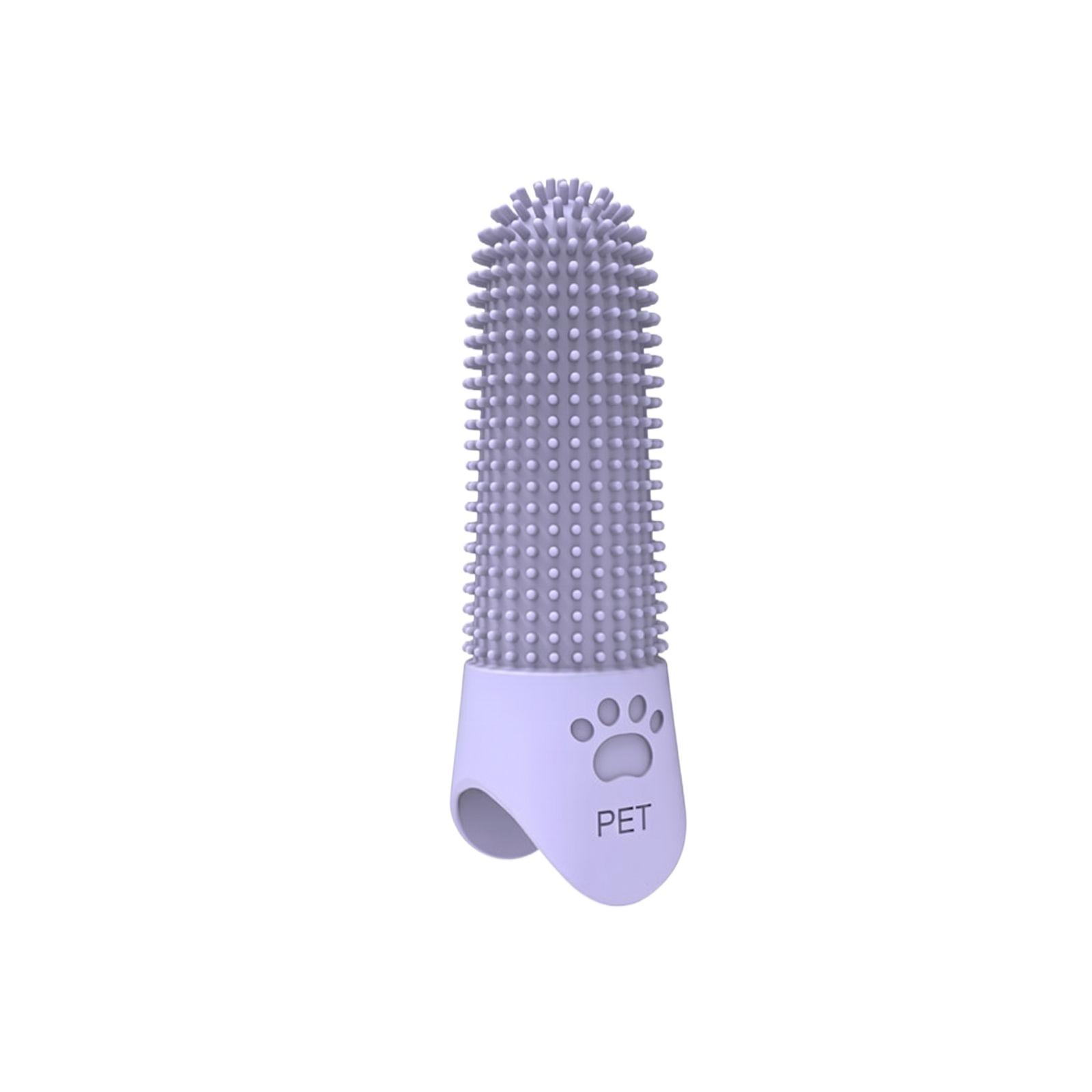 

Silicone Finger Toothbrush for Pets 360 Degree Oral Cleaning Tool for Dogs and Cats Soft Bristles for Removing Plaque and Reducing Bad Breath One Size фиолетовый