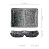 Ceramic Two 2 Grid Sushi Plate Sauce Dish Stable Non Slip Seasoning Plate for Sushi Condiment Dipping Ketchup Olive Oil Butter