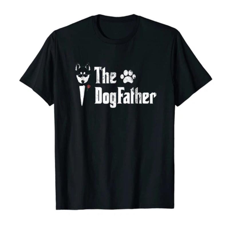 Men s Mens the Dogfather Siberian Husky Dog Dad T shirt Father s Day Gi T Shirt XS чёрный