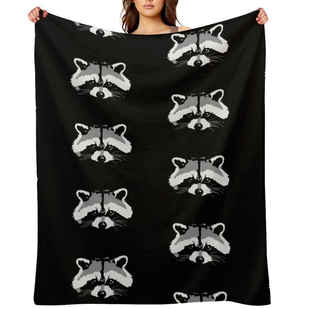 Raccoon face Throw Blanket Thermal Personalized Gift Thin sofa bed Blankets