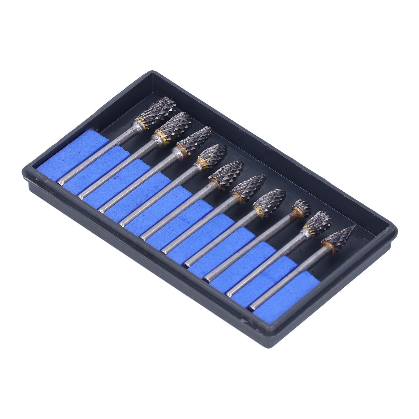 

10Pcs Rotary File Tungsten Carbide Grinding Burr Grinder Head Set Kit for WoodworkingSingle Cut