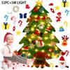 For DIY Felt Christmas Tree for Toddler Feltpinetree Xmas with String Lights for Kids Montessori Gift Home Decor Party Suppl