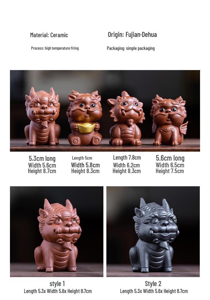 Purple Clay Pixiu Tea Pet Ornament - Creative Tea Set Accessory and Tray Decoration