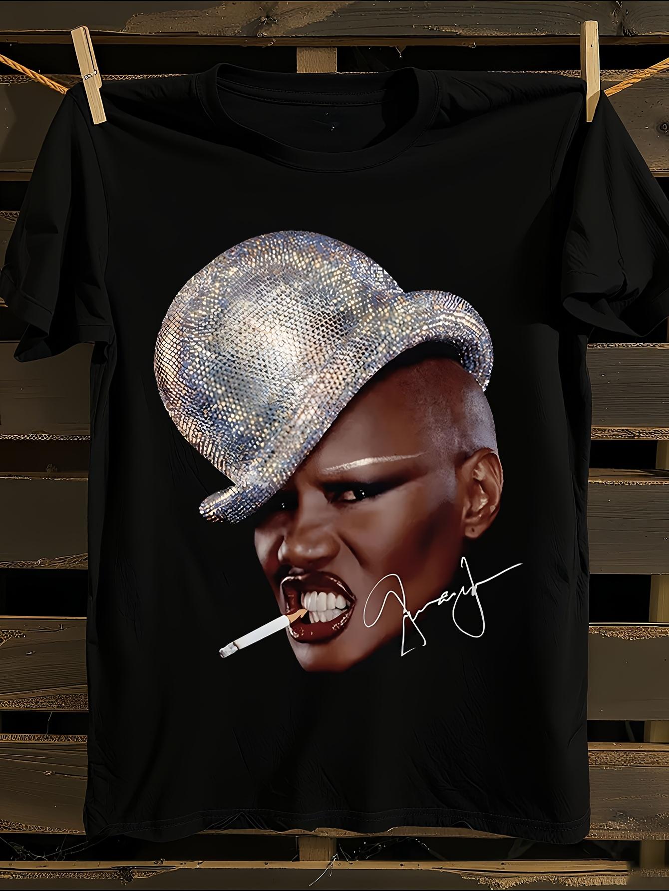 Grace Jones Iconic Face and Signature Logo T-shirt XXXL