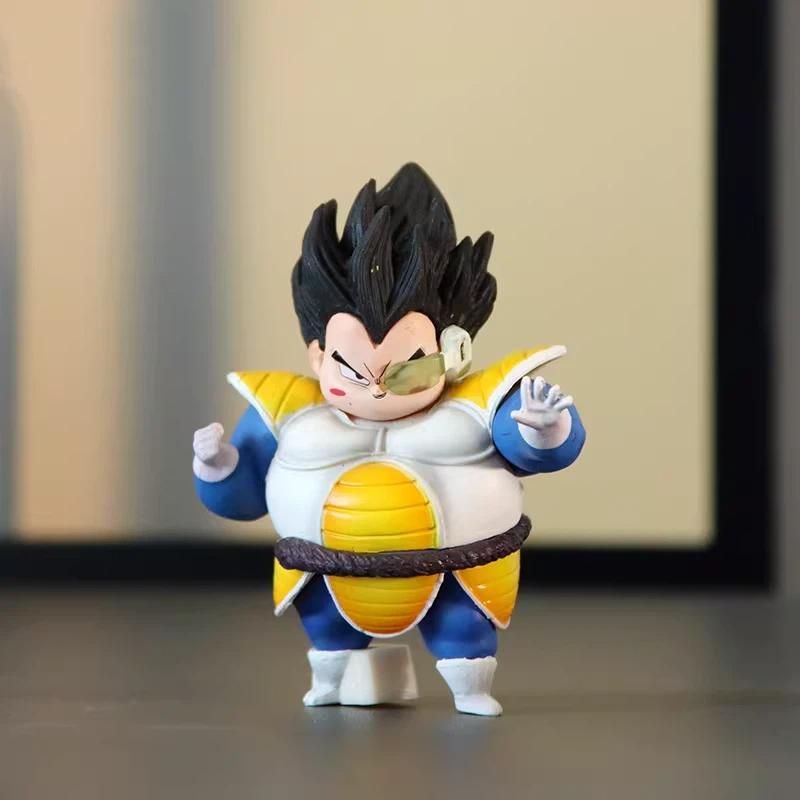 8 Pcs Chubby Dragon Ball Figures Set Chibi Fat Goku Vegeta Frieza Buu Cell Funny Anime Figures Model Desktop Cute Ornament Gifts