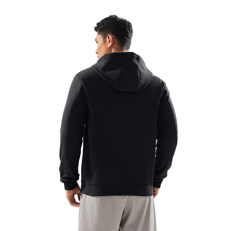 Li Ning Casual Sports Fitness Fleece Warm Hooded Zipper Jacket Sweatshirt Unisex Jacket AJDU611-1