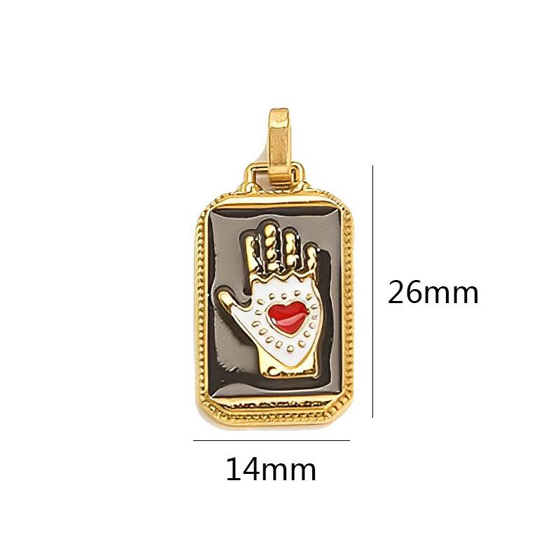 mysterious Personality Tarot card charm for women Oil-Dripping Stainless Steel Gold Color Pendant DIY Making Jewelry Accessories