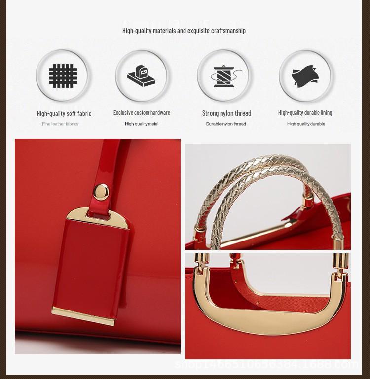 Kabelka z lakované kůže v korejském stylu - Módní letní všestranná crossbody taška přes rameno